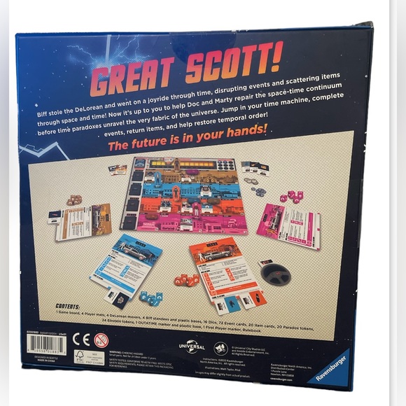 Back to the Future bundle- Board Game & Funko w/pop Tee, Glows in the dark, Med - Picture 5 of 11